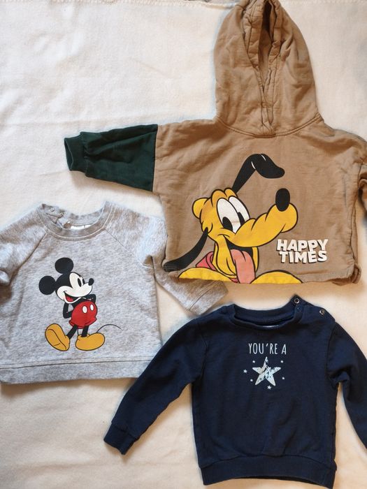 Лот ватирани блузки H&M, Sinsay, 4-6 месеца