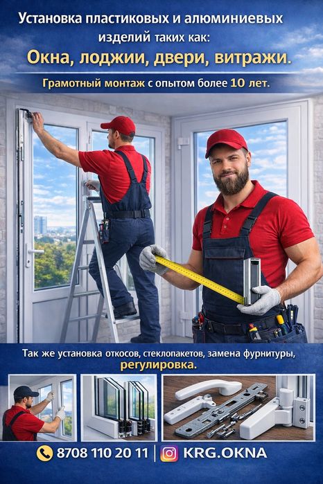 Установка и ремонт пластиковых  окон