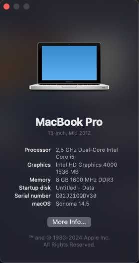 Vand MacBook Pro 13-inch (Mid 2012) – în stare foarte bună