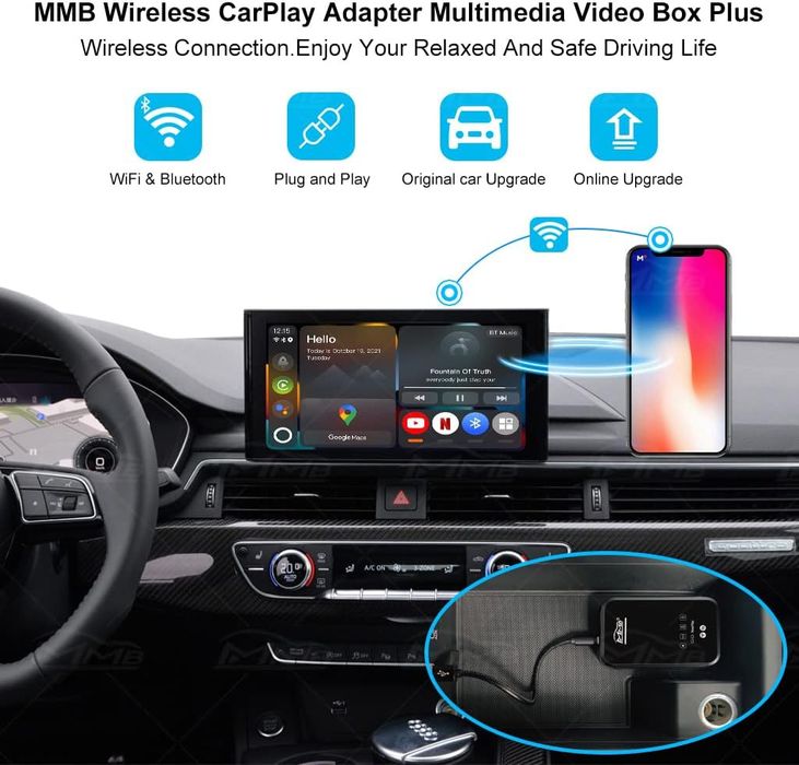 Wireless Android Auto box - din Carplay in Android auto