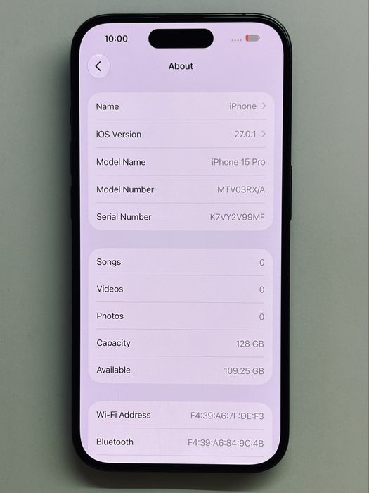 iPhone 15 Pro Blue Titanium 94% battery