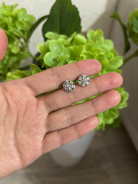 Серебряные пусеты серьги серебро 925 пробы