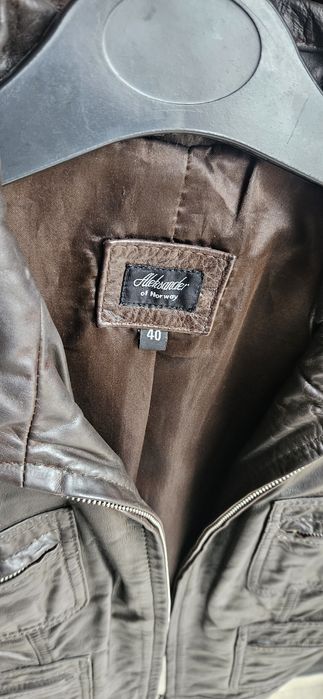 Яке,естествена кожа,тъмно кафяво