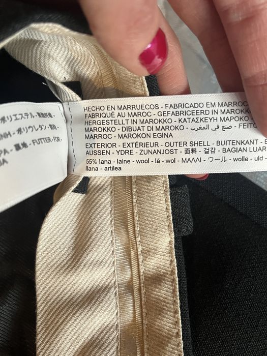 Massimo Dutti, pantaloni lână de costum, verde închis, talie medie