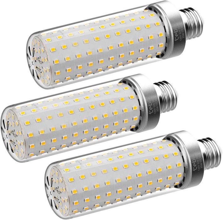 25W LED крушки тип „корневид“, еквивалент на 200W, 4000K мека топло бяла светлина, цокъл E26/E27, недимируеми енергоспестяващи крушки, 3 броя