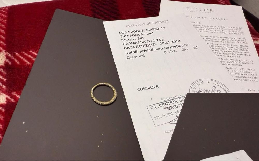 Inel aur cu diamante