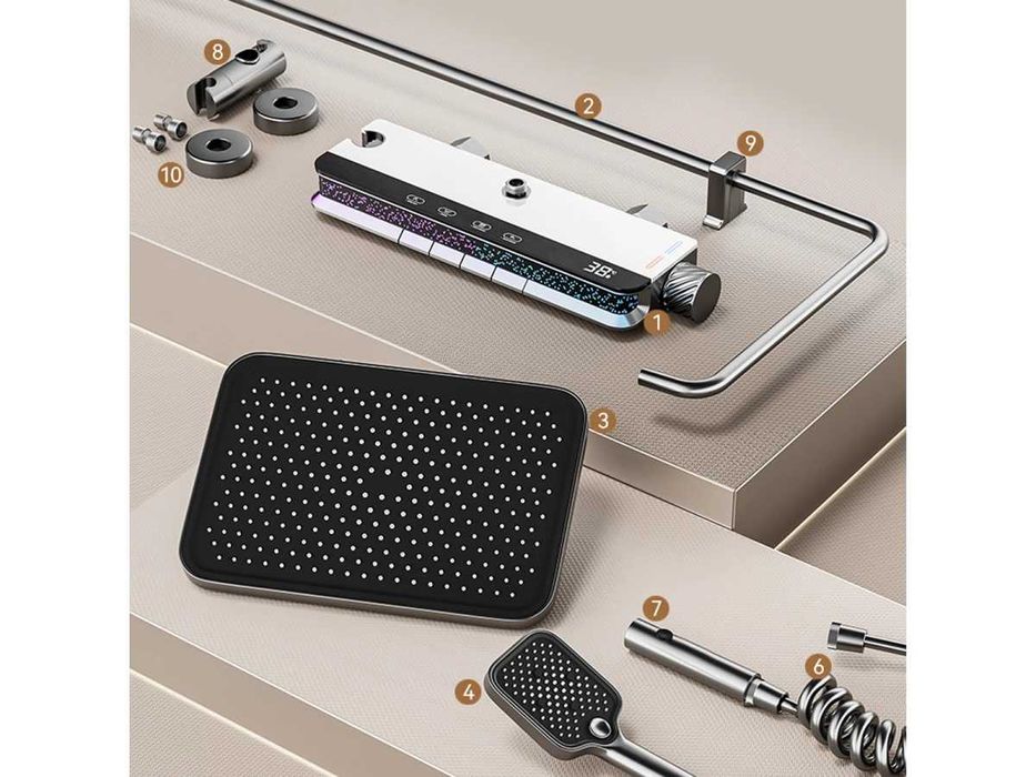 Sistem de duș de lux cu amestecător design elegant și funcționalitate