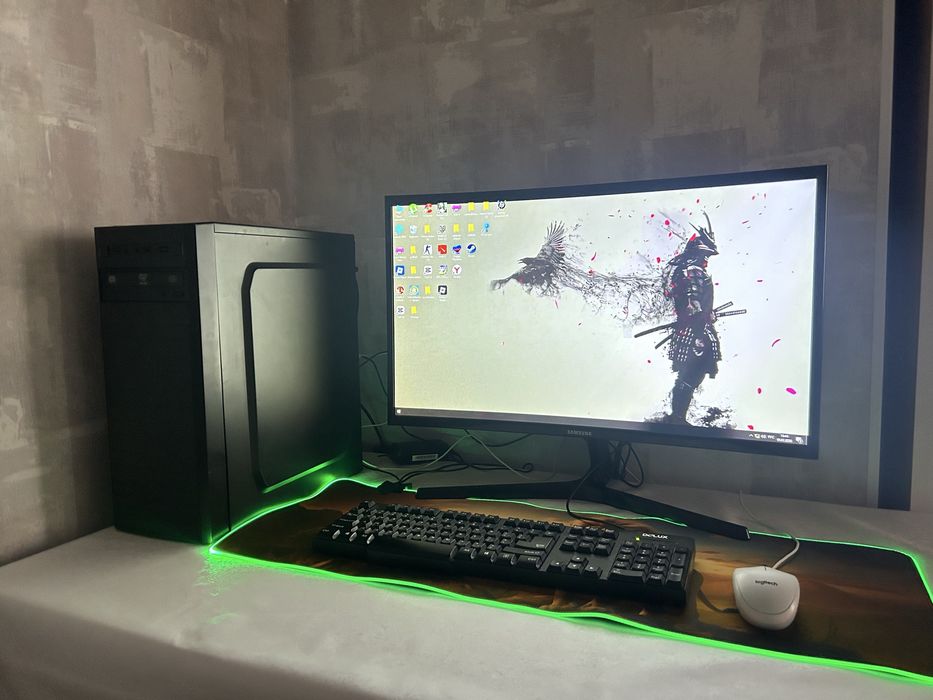Продам игровой компьютер + изогнутый монитор (полный комплект)