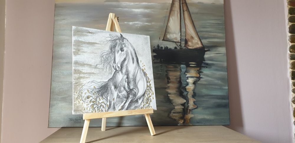 Tablou unic cu mini șevalet inclus