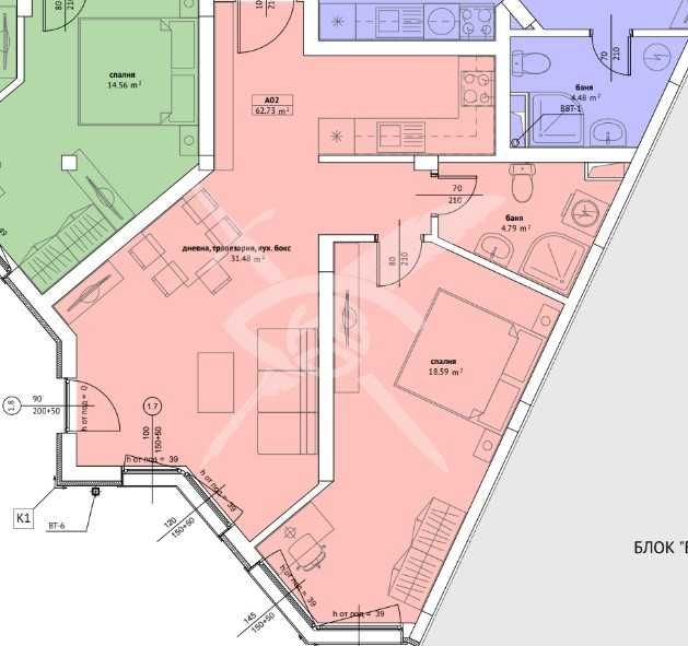 Двустаен апартамент в Созопол 64149