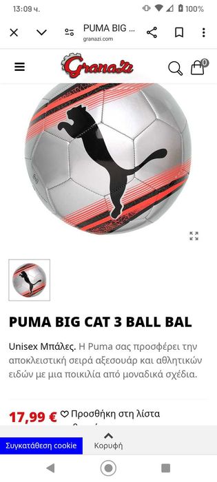 Футболна топка Puma