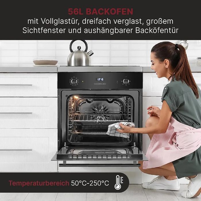 Нова фурна за вграждане Bomann черна