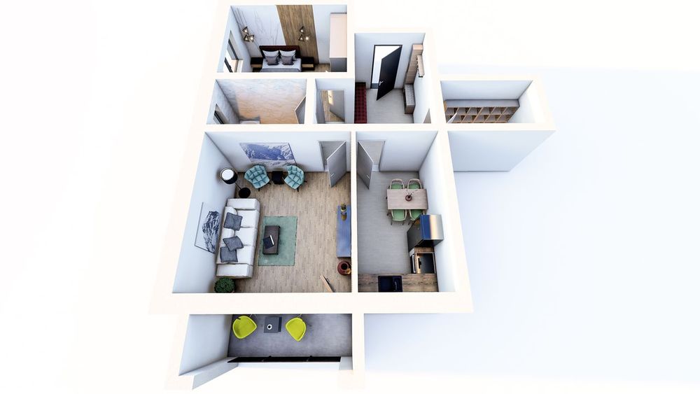 Apartament 2 camere, 60 mp, decomandat, 88 530 euro, parcare inclusă.