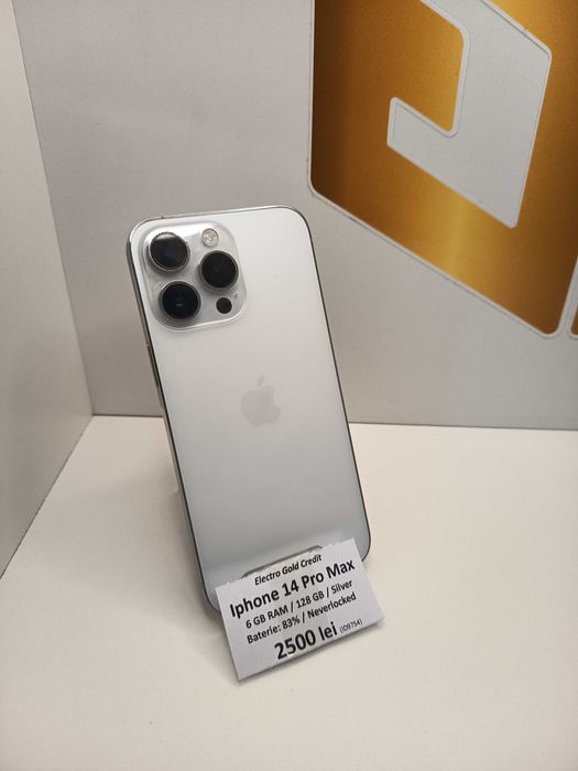 Iphone 14 Pro Max 128GB Silver/Neverlocked/Bateria:83% ID9754