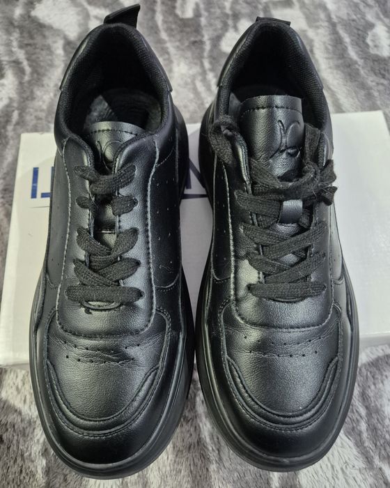 Sneakersi negrii Luca di Gioia Benvenuti  piele naturala