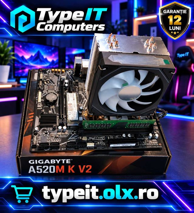KIT Ryzen5 5500 4.2 Ghz, Placa Gigabyte A520M, 16GB DDR4, NVme 512GB