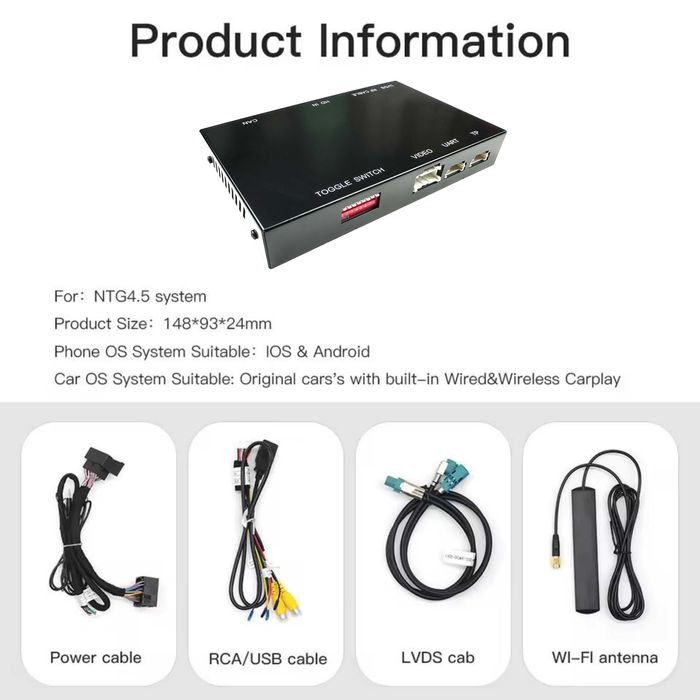 Mercedes NTG 4.5/4.7 Modul Wireless CarPlay și Android Auto, Youtube Video Plug And Play