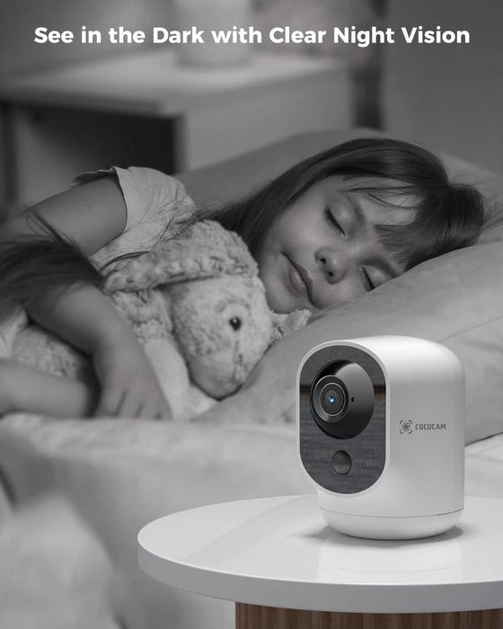 Вътрешна 2K WiFi PTZ камера  с абатерия 5200mAh, нощно виждане и AI