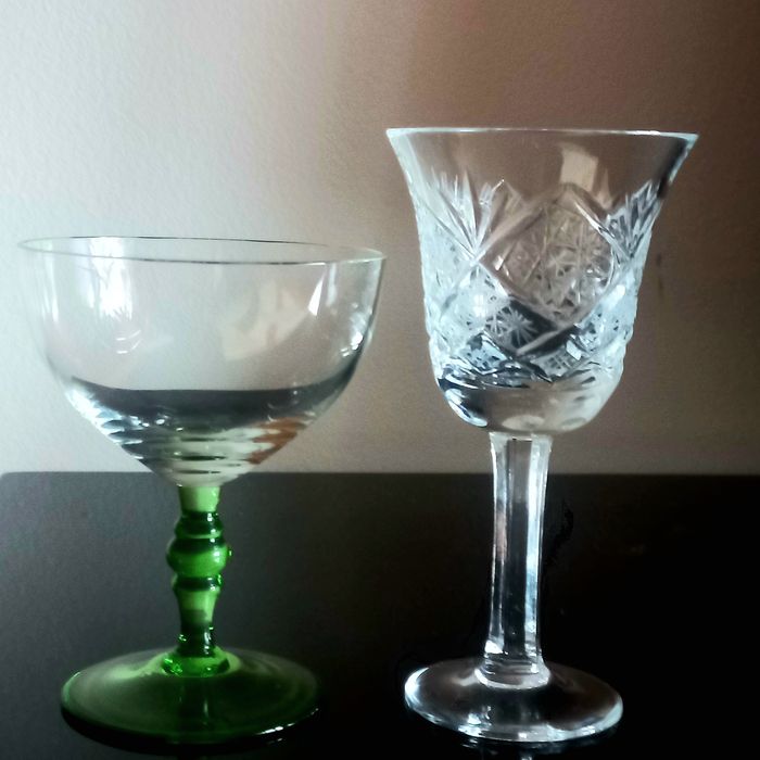 Pahare ( 2 tipuri)din cristal fin Bohemia