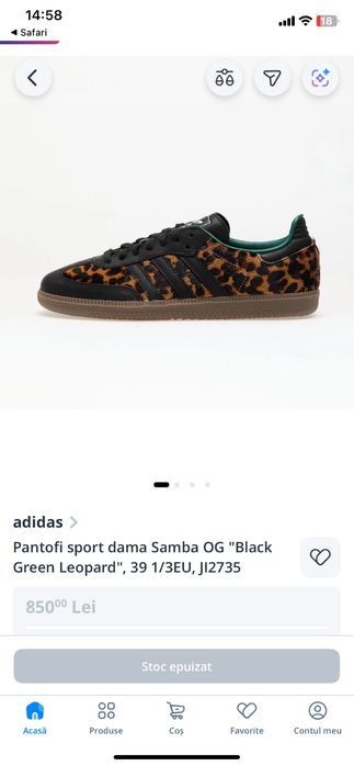 Adidas Samba OG "Black Green Leopard" marimea 41 si 1/3