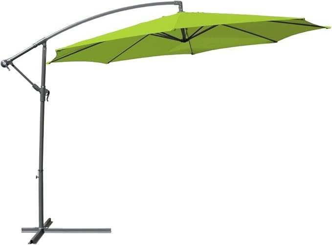 Висящ чадър Ø 350 см, градински чадър, дръжка, включително стойка