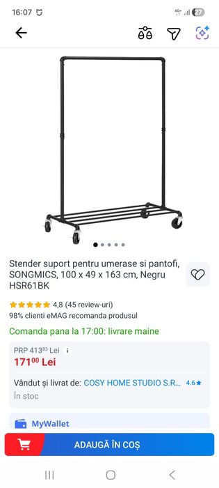 Stender suport haine