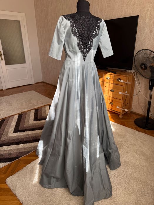 Rochie ocazie unicat S, gri albastrui