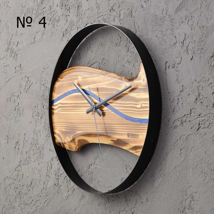 Ръчна изработка Дървен стенен часовник със смола - уникален подарък