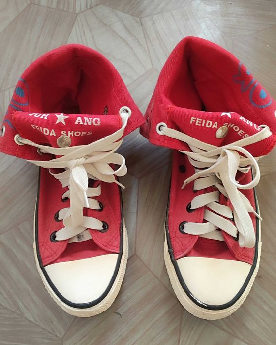 Красные молодёжные кеды, 39 размер