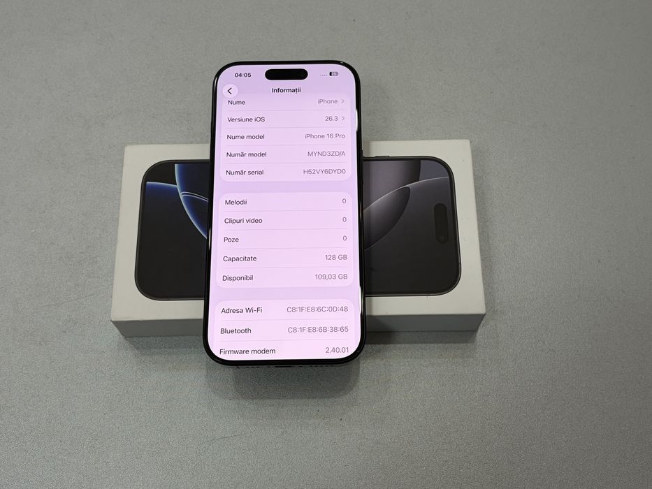 Iphone 16 Pro, 128 gb, Black Titanium