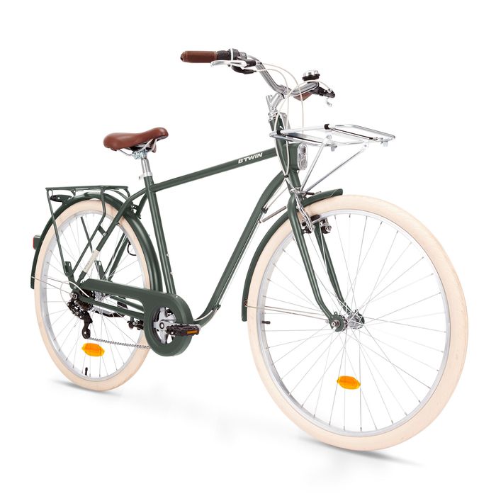 Bicicletă de oraș Elops 520 cadru înalt kaki - (SecondHand) Decathlon