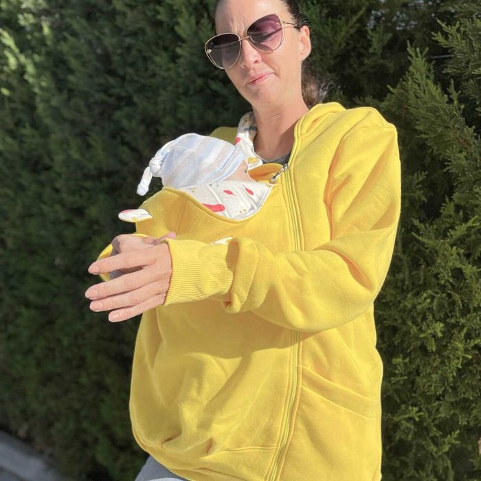 Разпродажба | Памучен суитшърт за бебеносене Simply - Lemon Juice