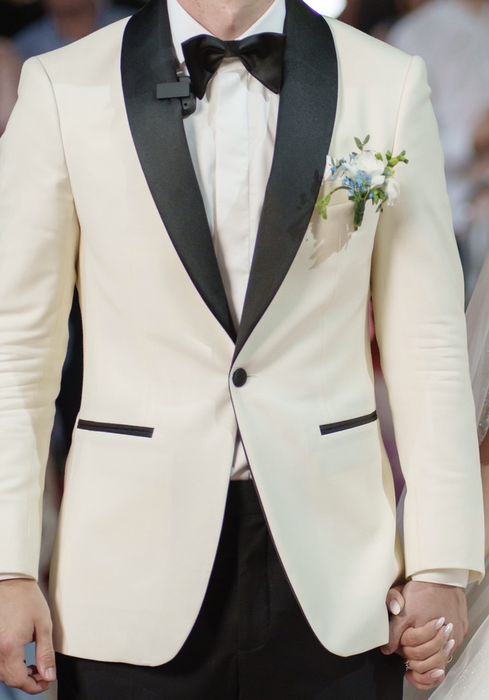 Sacou alb mire 100% lana | Tudor Tailor |