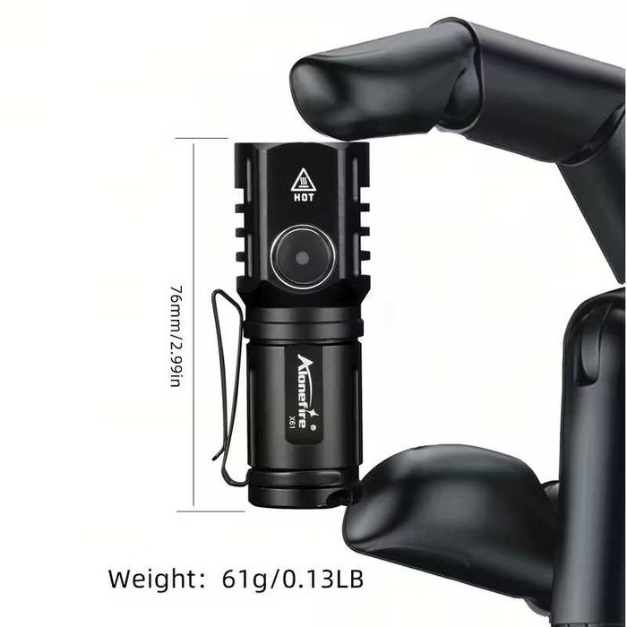 Компактен и силен фенер 6000К USB Type C