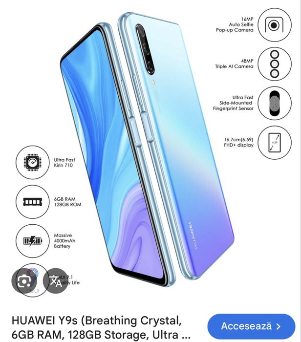 Vand HUAWEI Y9s in stare excelenta!!! Extrem de rar folosit!!