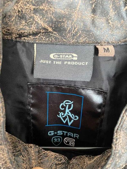 G-Star distressed leather biker jacket, M