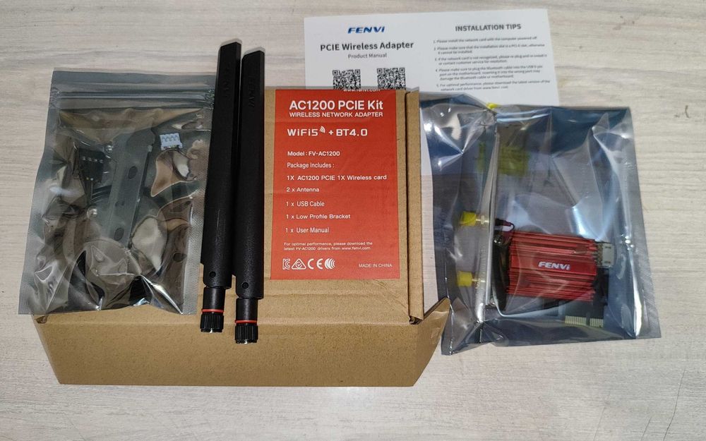 Продам новую сетевую карту Fenvi AC1200 Wi-Fi 5 Bluetooth PCI Express