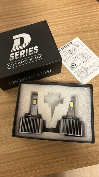 Set 2 Becuri LED Faruri D1S CANBUS 70W 30000LM 6000K Conversie HID LED
