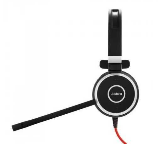 Casti cu microfon Jabra Evolve 40 Mono Microsoft, USB-c, Black-Red