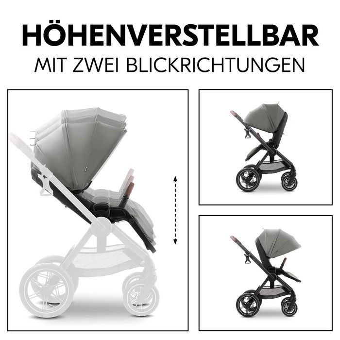Нова Бебешка Детска Количка Hauck 2 в 1 Comfort N Care Air Set, 0-22кг, Dark Grey, Сива