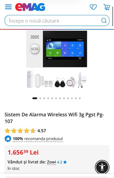 Sistem de alarma wifi cu cartela sim 4g si aplicatie ios android