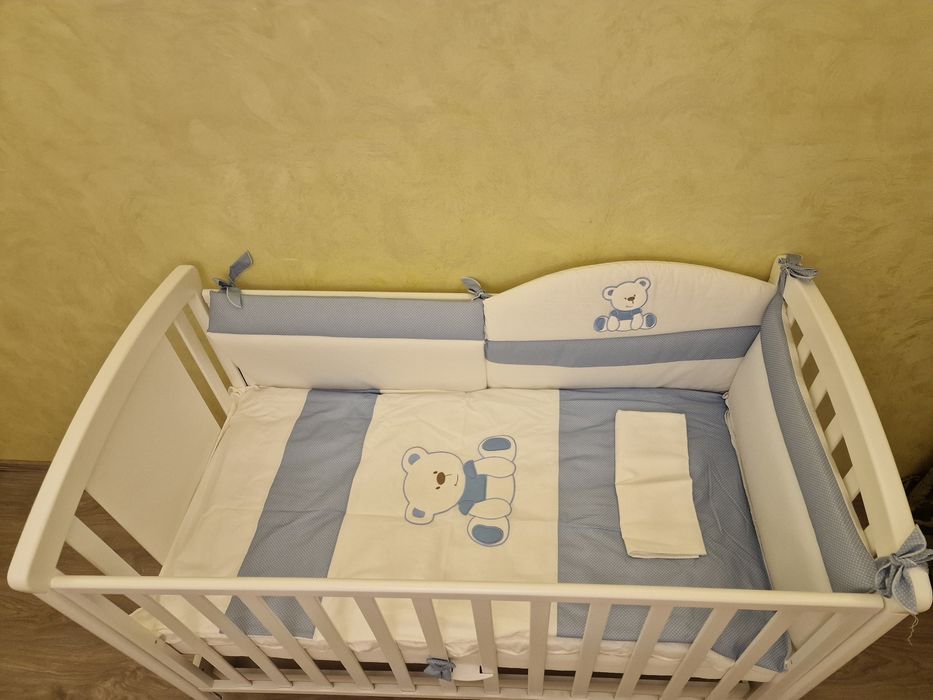 Patut din lemn cu saltea inclusa - Anne Bebe