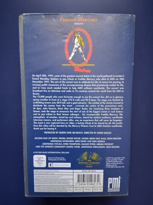 Лот Видеокасети VHS QUEEN at Wembley Freddie Mercury Tribute / 1986 го