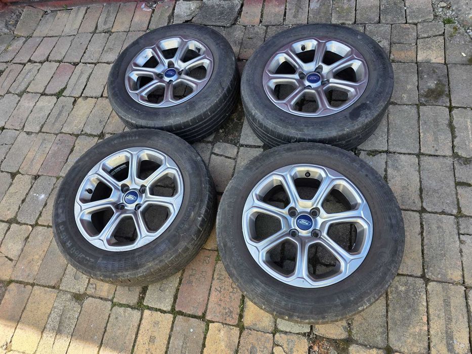 Set Roti Vara cu JANTE ORIGINALE Ford Ecosport din ALIAJ 16 inch + Senzori presiune + Cauciucuri Vara Continental
