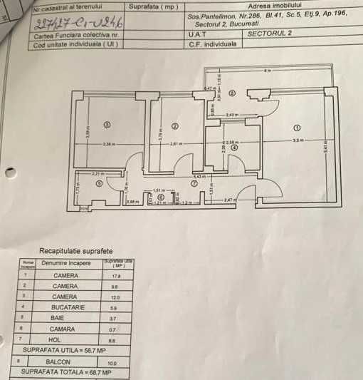propietar_Apartament 3 camere de închiriat / vânzare – Zona Morarilor / Piața Delfinului / Mega Mall