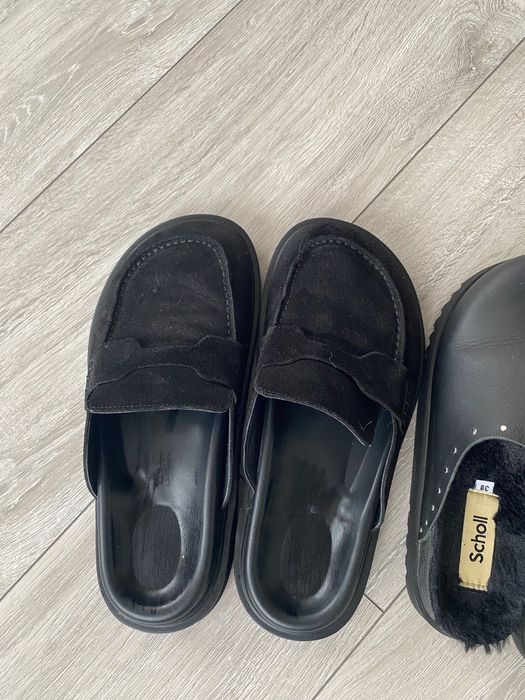 Естесвен велур и кожа чехли Scholl ,Zara