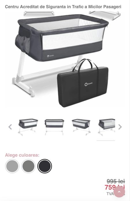 Co-sleper/Patut pentru copii Lionelo reglabil