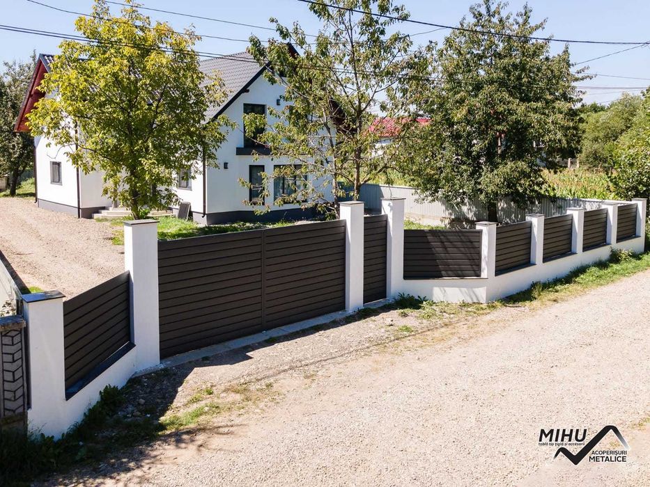 Garduri si porti din panou stil jaluzele, sipca metalica, tabla cutata