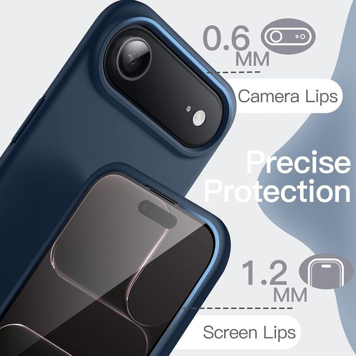 Матов силиконов кейс за apple iphone 17 air - тъмно син