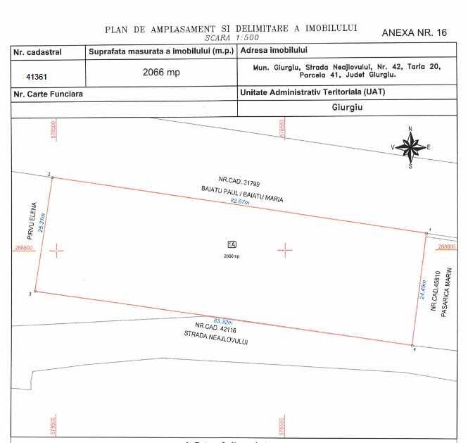 Teren intravilan Municipiul Giurgiu  Dunareana ROND - 2066m